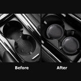 2pcs/set Volvo Carbon Fiber Car Water Coaster Non-slip Mat
