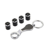 4pcs/set Land Rover Range Rover Logo Carbon Fiber Car Air Valve Stem Caps Auto Tyre Valve Covers with Wrench