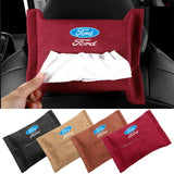 Ford Suede Car Tissue Box Holder Seat Back Hanging Napkin Storage Bag