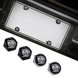 4pcs/set Dodge Logo Stainless Steel Car License Plate Bolts
