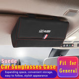 Turn Fur Leather Car Sunglasses Case Holder Storage Box for Mugen Power Logo Accord Civic CRV Auto Interior Accessories