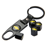 4pcs/set Chevrolet Car Air Valve Stem Cap Auto Tyre Valve Covers with Keychain
