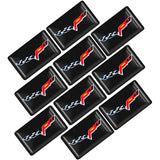 10pcs Chevrolet Corvette Epoxy Car Armrest Button Sticker