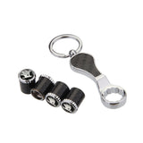 4pcs/set Skoda Logo Carbon Fiber Car Air Valve Stem Caps Auto Tyre Valve Covers with Wrench