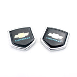 2PCS Chevrolet Metal Car Rear Sticker Shield Trunk Emblem Badge Decal