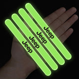 4pcs Jeep Luminous Car Door Bumper Strip Anti-collision Protection Sticker