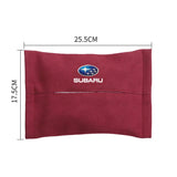 Subaru Suede Car Tissue Box Holder Seat Back Hanging Napkin Storage Bag
