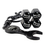 4pcs/set Fiat 500 Logo Car Air Valve Stem Cap Auto Tyre Valve Covers with Wrench