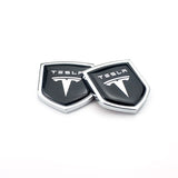 2PCS Tesla Metal Car Rear Sticker Shield Trunk Emblem Badge Decal