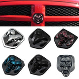 Car Front Tailgate Emblem for Dodge Ram 1500 2500 3500 HeavyDuty BigHorn 2010-2018 Skull ABS Sticker