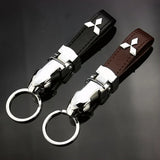 Mitsubishi Leopard PU Leather Car Keychain Key Ring Pendant
