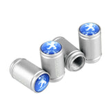4pcs/set Peugeot Logo Matte Car Air Valve Stem Caps Auto Tyre Valve Covers