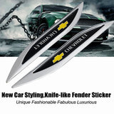2pcs Chevrolet Logo Metal Car Sider Fender Sticker Emblem Badge