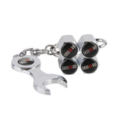 4pcs/set Mitsubishi Ralliart Logo Car Air Valve Stem Cap Auto Tyre Valve Covers with Wrench
