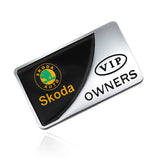 Skoda VIP OWNERS Metal Car Stickers Rear Emblem Badge