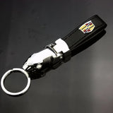 Cadillac Leopard PU Leather Car Keychain Key Ring Pendant