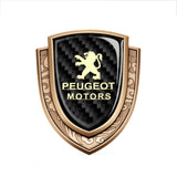 Peugeot Metal Carbon Fiber Shield Car Rear Sticker Auto Window Emblem Badge Decal