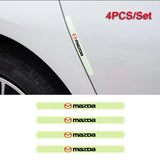 4pcs Mazda Luminous Car Door Bumper Strip Anti-collision Protection Sticker