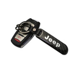 Jeep Carbon Fiber Car Logo Keychain Keyring