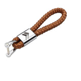 Citroen Logo PU Leather Braided Rope Car Keychain