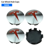 4pcs/set 58mm Tesla ABS Car Wheel Hub Center Caps Covers
