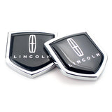 2PCS Lincoln Metal Car Rear Sticker Shield Trunk Emblem Badge Decal