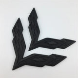 Chevrolet Corvette Logo ABS 17x12cm Car Front Sticker Decal 15.5x10.7cm Auto Rear Emblem Badge