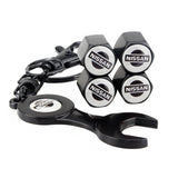 4pcs/set Nissan Nismo GTR Logo Car Air Valve Stem Cap Auto Tyre Valve Covers with Wrench