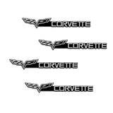 4pcs/set Chevrolet Corvette Metal Car Stereo Sticker Auto Audio Emblem Decal