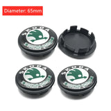 4pcs/set 56/60/65mm Skoda Logo ABS Car Wheel Hub Center Caps Covers