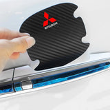 Mitsubishi Carbon Fiber Car Door Bowl Handle Anti-collision Protective Stickers Scratches Film