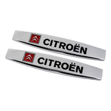 2pcs Citroen Metal Car Fender Side Badge Decal Rear Emblem Sticker