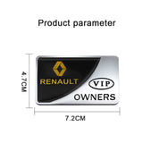 Renault VIP OWNERS Metal Car Stickers Rear Emblem Badge