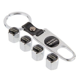 4pcs/set Land Rover Range Rover Car Air Valve Stem Cap Auto Tyre Valve Covers with Keychain