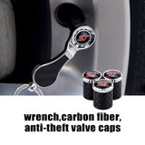 4pcs/set Ford ST Logo Carbon Fiber Car Air Valve Stem Caps Auto Tyre Valve Covers with Wrench