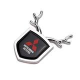 Mitsubishi ABS Deer Car Rear Sticker Shield Trunk Emblem Badge Decal