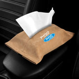 Ford Suede Car Tissue Box Holder Seat Back Hanging Napkin Storage Bag