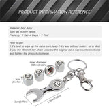 4pcs/set Mazda MS Logo Car Air Valve Stem Cap Auto Tyre Valve Covers with Wrench