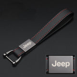 Jeep PU Leather Car Logo Keychain