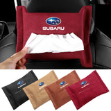 Subaru Suede Car Tissue Box Holder Seat Back Hanging Napkin Storage Bag