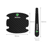 Skoda Carbon Fiber Car Door Bowl Handle Anti-collision Protective Stickers Scratches Film