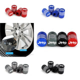 4pcs/set Jeep Skull Gesture Metal Car Wheel Tire Valve Stem Caps Covers