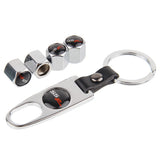 4pcs/set Chevrolet Car Air Valve Stem Cap Auto Tyre Valve Covers with Keychain