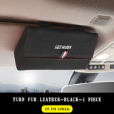 Turn Fur Leather Car Sunglasses Case Holder Storage Box for Mugen Power Logo Accord Civic CRV Auto Interior Accessories