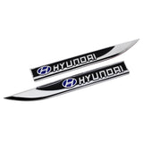 2pcs Hyundai Logo Metal Car Side Fender Sticker Emblem Badge Decal Decoration