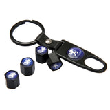 4pcs/set Peugeot Car Air Valve Stem Cap Auto Tyre Valve Covers with Keychain