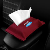 Ford Suede Car Tissue Box Holder Seat Back Hanging Napkin Storage Bag
