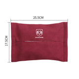 Dodge Suede Car Tissue Box Holder Seat Back Hanging Napkin Storage Bag
