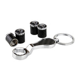 4pcs/set Citroen Logo Carbon Fiber Car Air Valve Stem Caps Auto Tyre Valve Covers with Wrench
