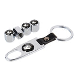 4pcs/set Renault Car Air Valve Stem Cap Auto Tyre Valve Covers with Keychain